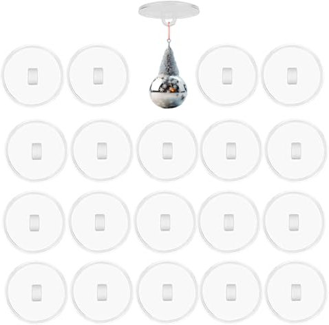 Deckenhaken Selbstklebend, 20Stk Klebehaken Decke Transparent Wandhaken Handtuchhaken, Selbstklebende Haken Ohne Bohren für Küche Badezimmer Wand Decke Tür Aufhängen, Weihnachten Halloween Dekoration