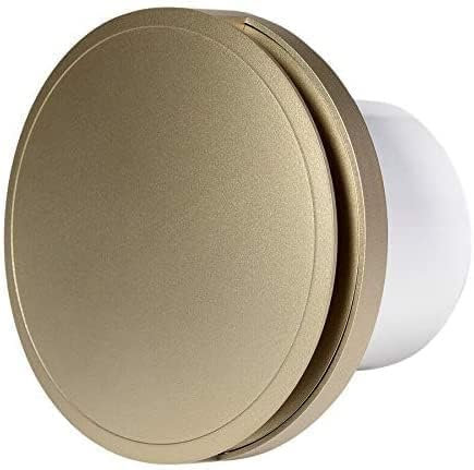 Bathroom Extractor Fan 100mm / 4 with Timer and Gold Round Front Cover