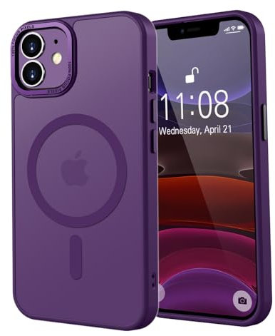 KPPIT Magnetisch Hülle für iPhone 11 6,1 Zoll [Kompatibel mit Magsafe],Matt Transluzente Handyhülle für iPhone 11 Case Dünn Cover Stoßfest Kratzfest Schutzhülle, (Dunkelviolett)