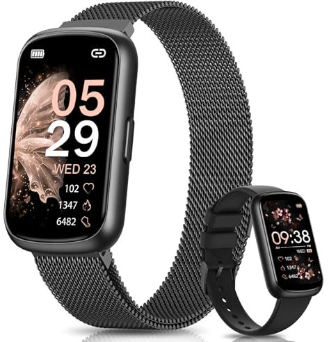 Sanorum Smartwatch Donna, 1.47 Orologio Fitness, 24 Modalità Sport, SpO2, Sonno, Activity Tracker Passi Calorie, 165+ Quadranti, Fisiologia Femminile Notifiche Impermeabile IP68 Android iOS Nero