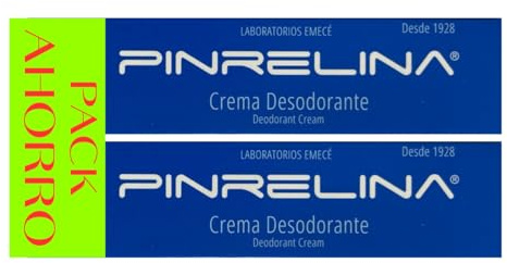 Pinrelina Crema Desodorante Pack Ahorro (2 Unidades) – Tratamiento para Mal Olor de Axilas Pies Ingles y Exceso de Sudoración – Larga Duración y Máxima Eficacia