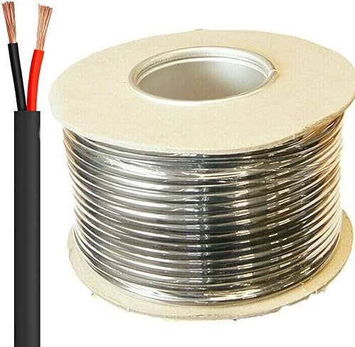 Twin 2 Core Cable for 12V/24V – Thin Wall Wire – 0.5mm² to 3.0mm² – 11A to 33A Rated – Automotive & Marine – Red & Black – 5m to 100m (42 amps 0.5 mm², 10 Meter)