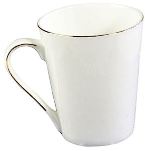 KOCKSHION Gold Rim Ceramic Mug Porcelain Cup Stylish Tea Drinking Mug for Home Office Use Fine Bone China Finish