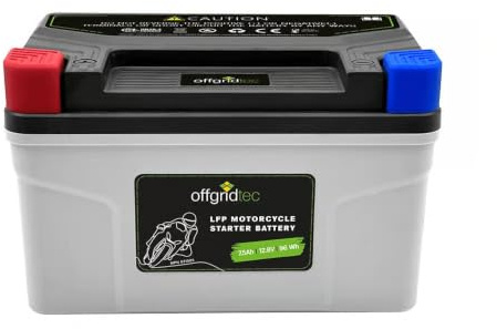 Batterie de démarrage Offgridtec LiFePO4 pour motos (12,8 V | 7,5 Ah | 96 Wh)