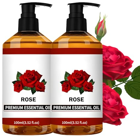 Aceite esencial de Rose, 200 ml, 100 aceites de rosas puros, aceite de rosa orgánico para difusor, velas DIY y fabricación de jabón, cuidado de la piel y relajación.