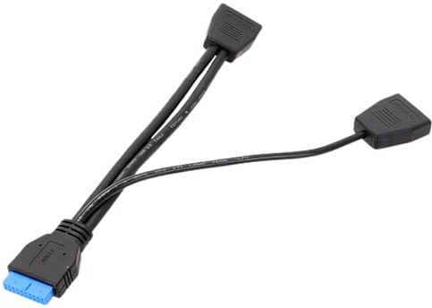 Hub splitter – rame, USB 3.0 hub interno splitter, trasmissione ad alta | velocità | Cavo di prolunga per scheda madre, adattatore USB tipo Y 1 a 2 per computer desktop laptop stampante scanner
