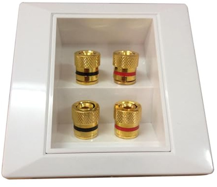 Générique Lautsprecherbuchse – 4-Port-Audio-Panel, Wandanschluss, Ausgangspunkt für Heimkino-Lautsprecher | zuverlässige und langlebige Sound-Verbindungslösung