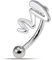 Monster Piercing Schlichte Zick Zack-Sterling-Silber mit 16 Gauge chirurgischen Stahl Banane Augenbraue Bar Piercing