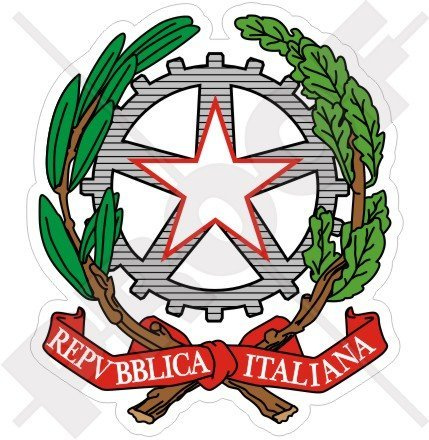 ITALIEN Italienisches Wappen Abzeichen Kamm ITALIEN 100mm Auto & Motorrad Aufkleber, Vinyl Sticker