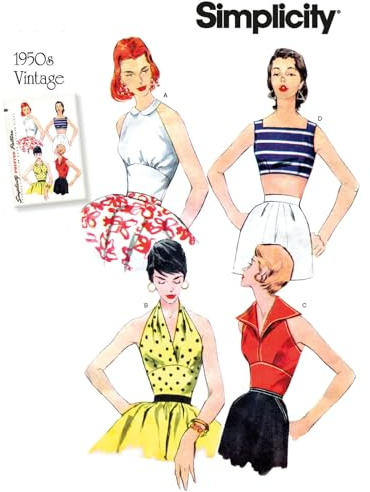 Simplicity Pattern Available in Size: D5 (4-6-8-10-12) 8645D5 Women’s Vintage Tops