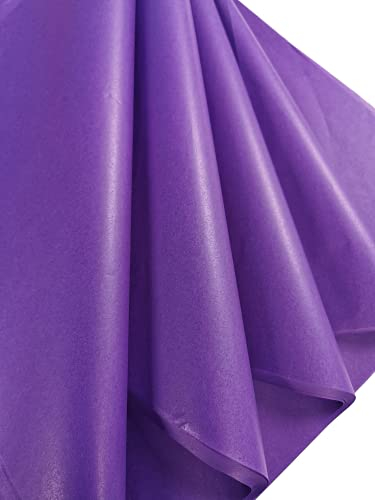 Papel de seda violeta morado, 25 hojas grandes, papel artístico sin ácidos, perfecto para envolver regalos, almacenamiento, embalaje, arte y manualidades, paquete a granel, 70 x 50 cm, tamaño de hoja