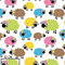 Pingianer 100x160cm Schaf 100% Baumwolle Baumwollstoff Kinder Meterware Handwerken Nähen Stoff (Schaf Bunt, 100x160cm (11,99€/m))