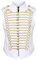 Ro Rox Men's White Gold Steampunk Gothic Military Sleeveless Parade Jacket - (M)