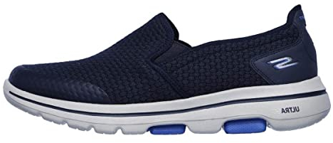 Skechers Herren Go Walk 5 Apprize Slip On Sneaker, Navy Textile Synthetic White Trim, 48 EU