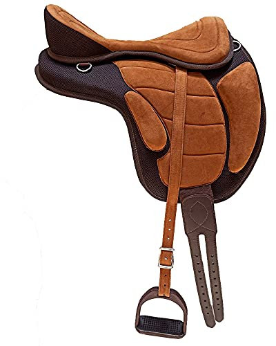 Wonder Wish Freemax Sattelgurt aus hochwertiger Mikrofaser, Beige, für Pferde, 30,5 cm bis 45,7 cm Sitzfläche erhältlich (38,1 cm Sitzfläche)