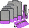Eono Komprimierbaren Packwürfeln zur Organisation Ihres Reisegepäcks, Compression Packing Cube, Packtaschen Set and Gepäck Organizer für Rucksack & Koffer - Lila, 6-teilig