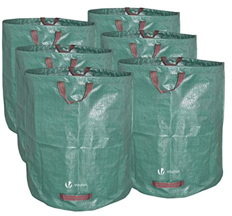 vounot Sacs de Jardin XXL Lot de 6 Sac Jardin 272L Sacs de déchets Jardin résistants Sac à déchets de Jardin Sac déchet en PP Robuste Lot de 6 Sacs à déchets de Jardin Sacs Poubelle de Jardin