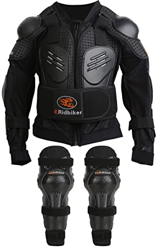 Youth Dirt Bike Gear Riding Chest Spine Protector Youth Motorcycle Jacket with Armor Guards Set for Motocross Teenager Full Body Protector with Elbow Knee Shin Guards