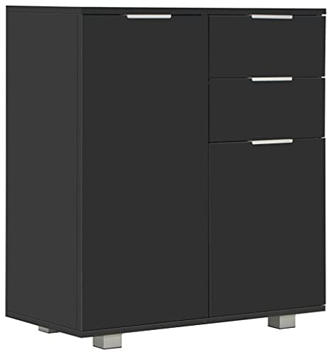 vidaXL Sideboard Hochglanz-Schwarz 71x35x80 cm Holzwerkstoff