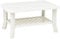 vidaXL Outdoor Plastic Coffee Table with Storage Shelf, Weather-Resistant, White, Lightweight, No Assembly Required, Dimensions - 90x60x46 cm