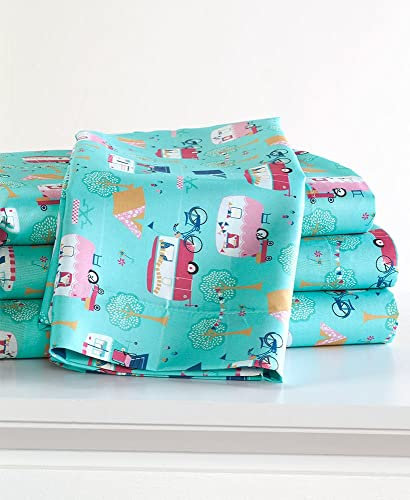 The Lakeside Collection Retro Happy Glamping Lifestyle Bettwäsche-Set, voll