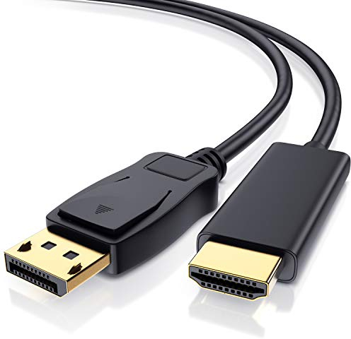CSL - 4k DisplayPort auf HDMI Kabel - 1m - DP 1.4 - UHD 2160p - 3840 x 2160 @ 60 Hz - HDR - HDCP 2.3 – zur Verbindung von PCs/Notebooks mit Monitoren und Projektoren - schwarz