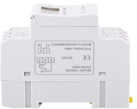 Temporizador digital, pantalla LCD de 1 unidad Interruptor de tiempo de relé electrónico programable semanal 16on 16 16off Timer, instalación en riel DIN(AC220V)