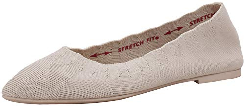 Skechers Women's Clawsome-Bewitch Ballet Flat, Natural, 7 M US