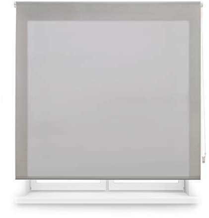 Blindecor Ara | Estor enrollable translúcido liso - Gris plata, 130 x 175 cm (ancho por alto) | Tamaño de la Tela 127 x 170 cm | Estores para ventanas
