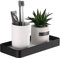 DUFU Duschkorb ohne Bohren Duschregal Selbstklebend Duschwanne mit rostfreiem Organizer Aufbewahrung Kein Schaden Gehärtetes Glas Raum Aluminium Badezimmerzubehör 25cm Schwarz