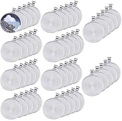 TSKDKIT Anhänger Tablett 25mm Rund Anhänger Lünette Silber Schmuck Anhänger Tablett zum Befüllen, Runden Silber Anhänger für Schmuckherstellung, Handwerk, Halskette(50 Stück, Brandneues Handwerk)