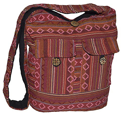 Schultertasche Umhängetasche Beuteltasche Freizeittasche Ethno Boho Hippie Goa Indische Tasche (B08.05)