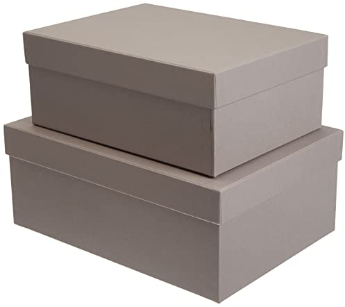 Rössler Papier 13491453490 - S.O.H.O. Boxline 2er Kartonage, rechteckig, Taupe
