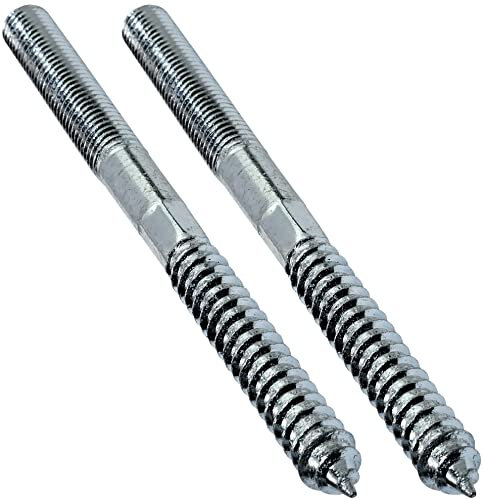 AERZETIX - C44769 - Set di 2 - Vite a doppio filetto - prigioniero - punto vite - metallo/legno con o senza tasselli - Ø10x140mm - acciaio zincato - colore argento