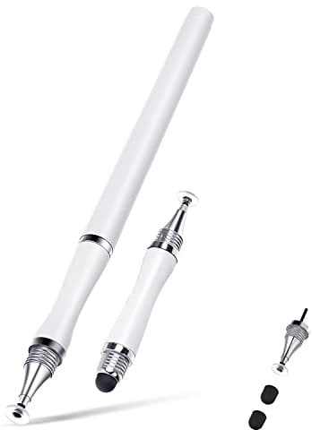 Capacitive Stylus Pen, Disc & Silicone Tip2 in 1, Universal for Apple/iPhone, iPad Pro, mini, Air, Android, Microsoft and Other Touch Screens, White