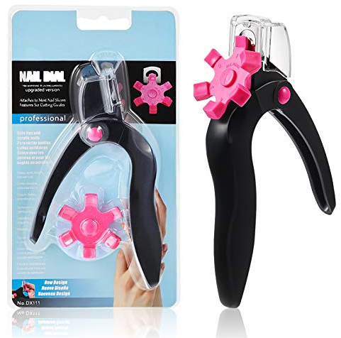 YATEICBC 2 Pièces Acrylique Coupe-Ongles Tip Cutter Gel Faux Faux Coupe-Ongles Réglable En Acier Inoxydable Ongles Cuticule Bord Trimmer Ongles Manucure Outils (Noir)