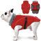 DENTRUN Hundemantel Fleece, Hund Wintermantel, Hundemantel Wasserdicht mit Fleece Gefütterte, Pullover für Hunde, Wintermantel Hund Mittelgroß, Winter Wasserdicht Hundejacke (Rot,M)