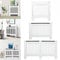 Royalswill Radiator Cover, White Painted Large Cover Vertical Slatted Grill Cabinet Shelf, Tall Covers, Modern MDF Wooden Heating Living Room Furniture, 152 (L) x 19(D) 82 (H) cm