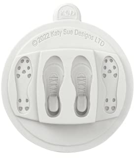 Katy Sue Football Boots Silicone Mould for Cake Decorating & Crafts - Makes a Pair of 3D Studded Football Boots Sized 40mm x 14mm