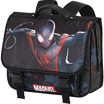 Spiderman Miles-Cartable Rucksack 2.0, Schwarz