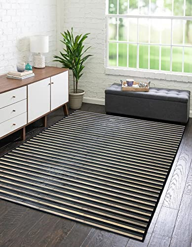 IlGruppone Tappeto Arredo In Vero Bamboo Naturale Grande a Listelli Bordato Bambù Soggiorno Cucina Salotto Listello Legno - Grigio - 120x180cm