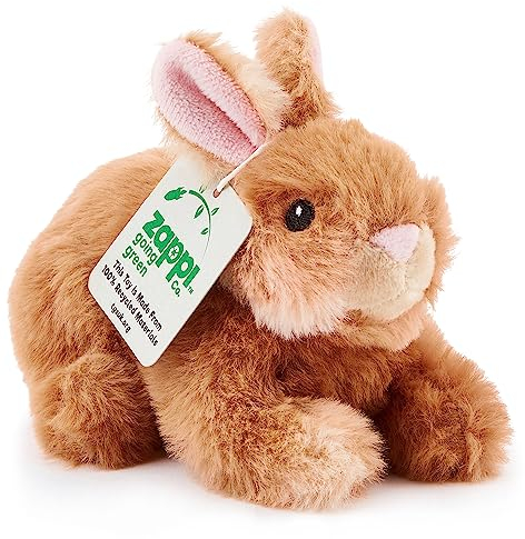 Zappi Co 100% recyceltes Plüschtier, Kaninchen (15cm Länge) Weiches, kuscheliges, umweltfreundliches Tiersammlung für Neugeborenes Kind Erstes Kind