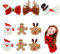 Amaxiu 9 Stück Weihnachts Haarspangen, Weihnachtsmütze Geweih Haarschleifen niedlicher Weihnachtsmann Lebkuchen Rentier Haarspangen Alligator Haarspangen festliche Feiertags Haarnadeln