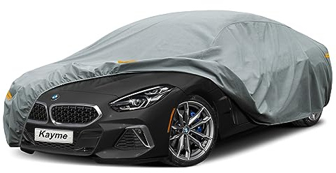 Kayme Robustes Autoabdeckung Wasserdicht Atmungsaktiv Passend für BMW Z4 (2009-2025), Vollgarage Autoplane für Regen Sonne Staub Schutz, Auto Abdeckplane Faltgarage Abdeckung(3-7 Tage liefern)