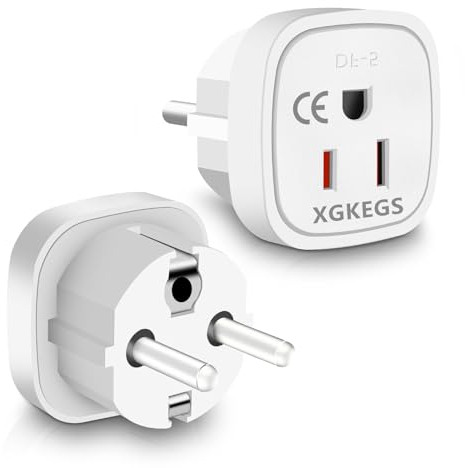 US to EU Adapter,USA Stecker Adapter Stecker Adapter USA auf Europa,Reisestecker US auf EU,für Amerika US Japan Kanada Mexiko,2 Stück Weiß