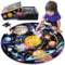 SYNARRY Giant Solar System Floor Jigsaw Puzzle for Kids 3 4 5 6 7 8 Year Olds, 70 Piece Big Round Space Planets Astronaut Jigsaw, Space Toys Gifts for Toddlers Children Boys Girls