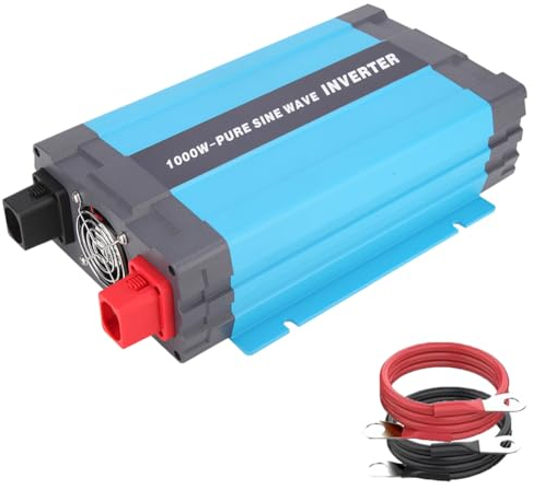 SolaMr 1000W Wechselrichter Reiner Sinus 12V DC zu 220/230/240V AC Wandler mit Fernbedienung und Zwei AC Ausgängen für Fahrzeugmontierte Systeme und Heimsysteme - 1000W