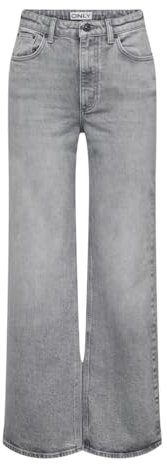 ONLY Womens Onljuicy Hw Wide Leg Rea707 DNM Noos Jeans, Medium Grey Denim, 28W / 32L UK