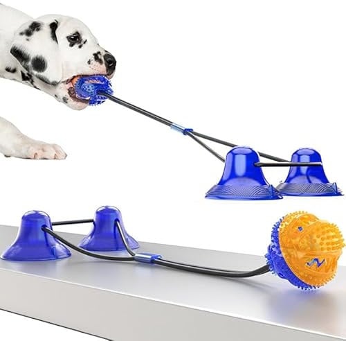 BOSREROY Jouet à mâcher puissant à double ventouse pour chien