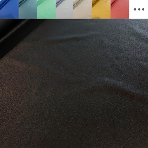 Generisch Tischdeckenstoff beschichtet - Baumwolle Stoff Meterware, wasserabweisender Baumwollstoff, abwaschbare Popeline Uni Webware *Ab 50 cm, Farbe: 069 schwarz